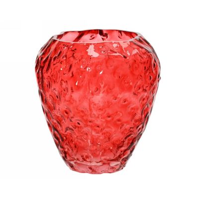 Vase glass straberry transpare