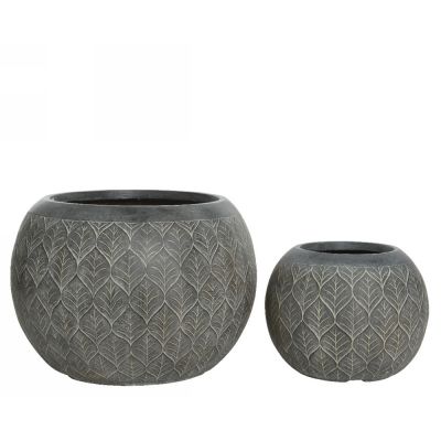 Ella planter fibre clay round