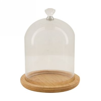 Bell glass with wooden base