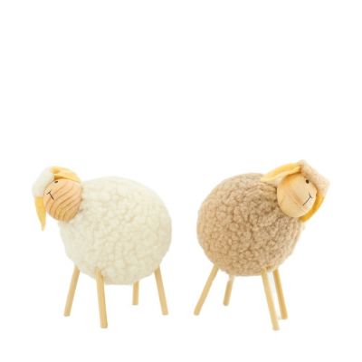 Figurine sheep wood w/fabric