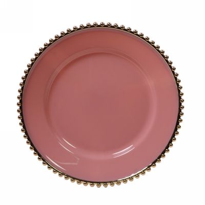 Sottopiatto rosa bordo oro pvc