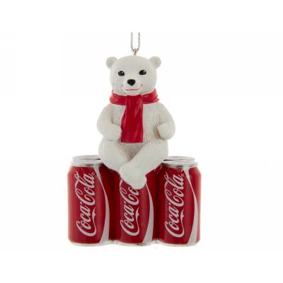 ornamento orso polare sulle lattine coca cola 