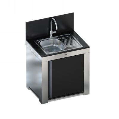 Modulo lavello nero e inox