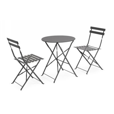 Set bistrot Austin antracite pieghevole