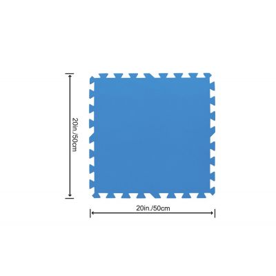 Tappetino base componibile sotto piscina in polietilene morbido blu