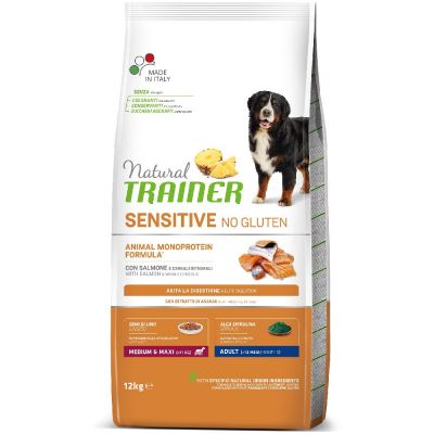  Trainer Cibo Secco Fitness 3 Adult Medium Maxi Salmone 12,5 kg