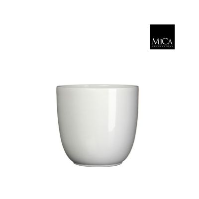 Vaso Tusca in ceramica bianco lucido ⌀ 22 cm