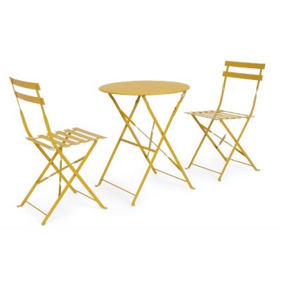 Wissant Set bistrot tavolino Ocra + 2 sedie