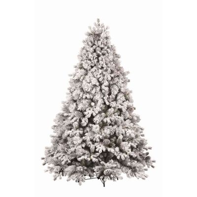 Albero di Natale Blackburn floccato con pigne 180 cm