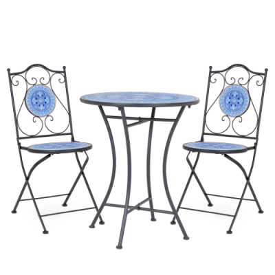 Set tavolino Bisanzio tondo 60 cm + 2 sedie