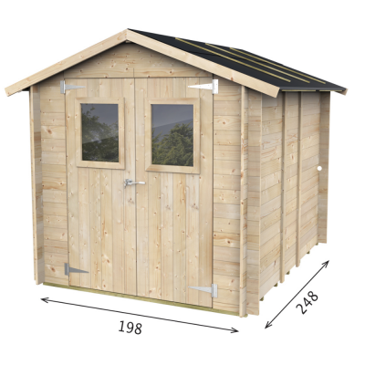 Casetta hobby 198x248x215 con porta doppia finestrata