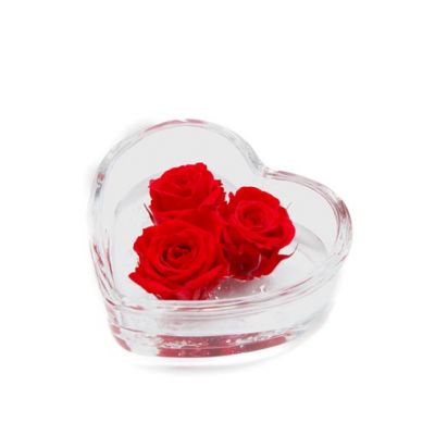 Cuore di rosa 3 rose rosso