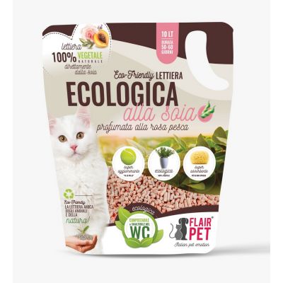 Lettiera bio alla soia profumazione rosa pesca Lt. 10