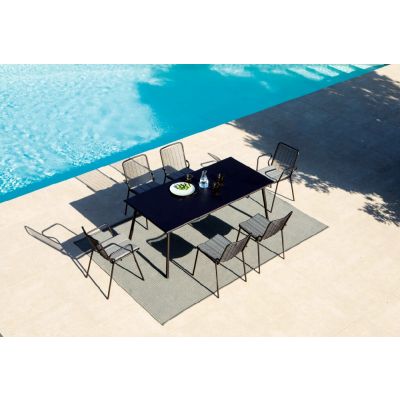 Roma Set Tavolo 160x90 + 4 sedie Roma grigio antico