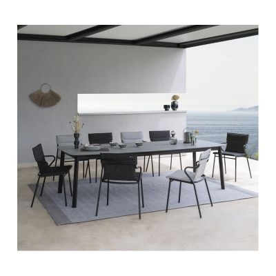 Set tavolo allungabile ancone ciment + 8 sedie ancone argile