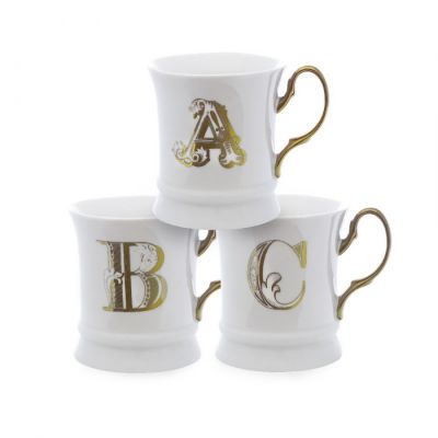 Letter mug gold f